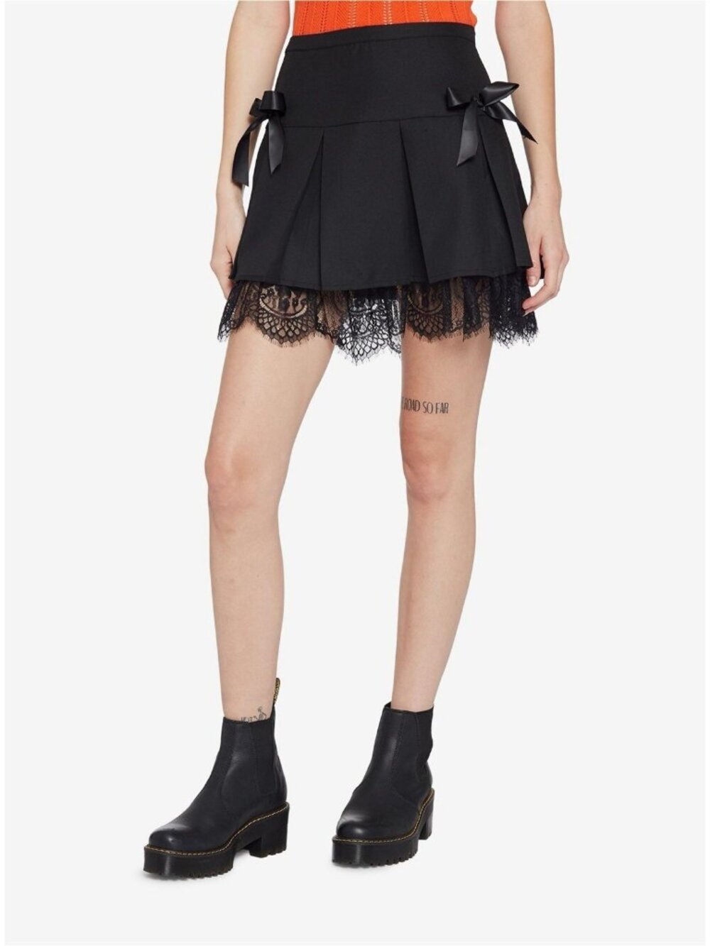 Hot Topic Black Pleated‎ Lace Skirt Short Mini Goth Grunge Romantic Size Small